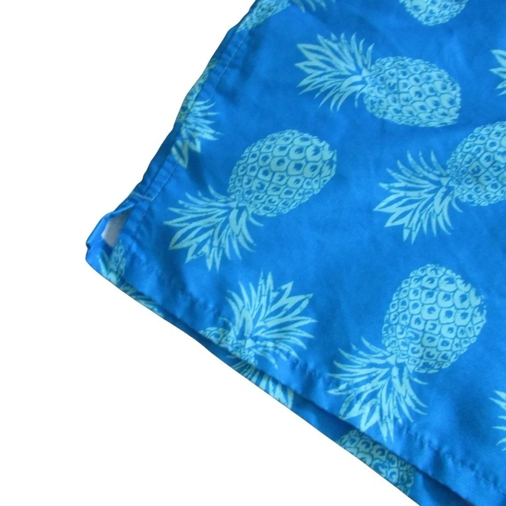 Old Navy Pineapple Swim Trunks Medum Blue Liner Tropical Beach Pool Summersalt